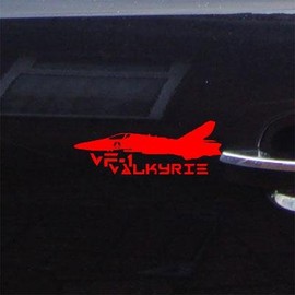 reprowiwi DIE Cut Home Decor Robotech VF 1 Valkyrie Anime Vinyl Window Decor CAR Wall Art CAR AUTO Helmet Art Decal Adhesive Vinyl RED