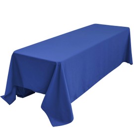 Obstal 210GSM Rectangle Table Cloth - Heavy Duty Water Resistance Microfiber Tablecloth, Decorative Fabric Table Cover for Outdoor and Indoor Use (Royal Blue,90x132 Inch)