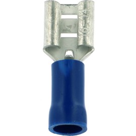 Restagraf 6609 Kabelschuhe, Silber/Blau, 6,35 mm x 0,8 mm