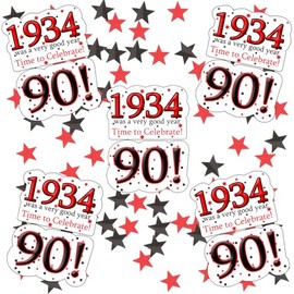 1934 90th Birthday deco-fetti (24 Piece Plus Metallic Confetti)