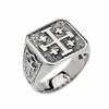 Religious Jewelry Men's Sterling Silver Jerusalem Cross Ring (Size 8.5)