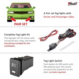 Winjet OEM Series for [2012 2013 2014 Toyota Prius V] Driving Fog Lights + Switch + Wiring Kit