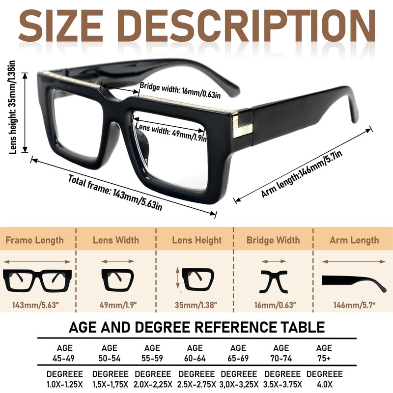 REAVEE 3 Pack Oprah Style Reading Glasses for Women Men,