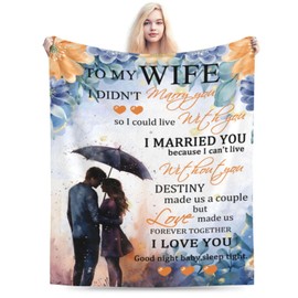 Yapcklu Microfiber Throw Blanket for Couch Bed Sofa Travel Camping, All Season Blankets for My Wife 60 x 50 inch