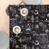 Dark Wipe Clean Pattern Tablecloth Coffee Shop Chalk Pattern -