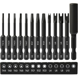 13-Piece Special Screwdriver Bit Set for Cordless Screwdrivers, 50 mm Triangle Screwdriver Bits Square Screwdriver Bits U Screwdriver Bit Set Special Bit Set 1/4 Inch Hex Shank