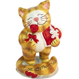 Blue Sky Clayworks Ceramic I Love You Meowy Cat Figure 23158