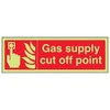 VSafety 13066AX-G "Gas Supply Cut Off Point" Fire Equipment Sign,