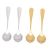 KICHOUSE -Plated Sugar Shell Spoons 4pcs Stainless Steel Spoons for