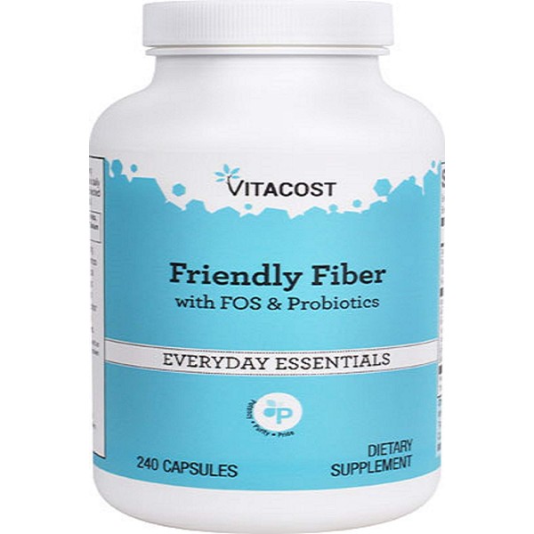 Vitacost Friendly Fiber with FOS & Probiotics - 240 Capsules
