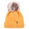 Faera Winter Hat - Warm Lined Faux Fur Bobble Hat