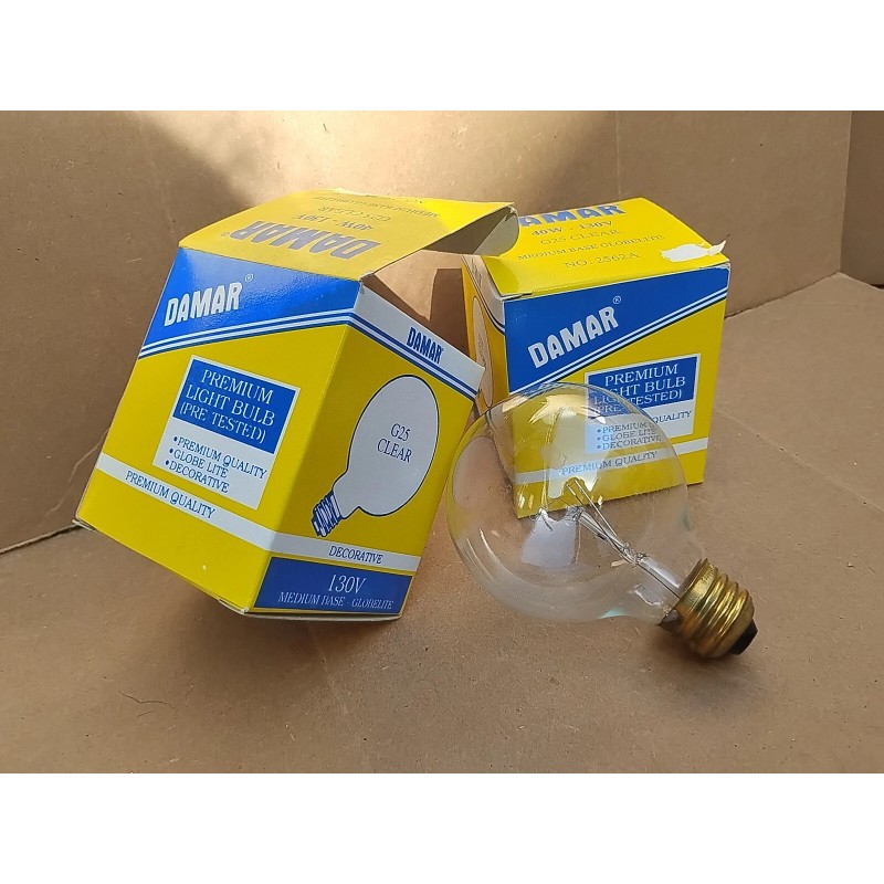 Damar (2) DAMAR - 3" 40W G25 CLEAR 130V PREMIUM