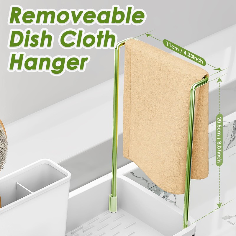 Ewaiira Stainless Steel Sink Caddy, Sponge Holder for Kitchen Sink
