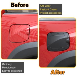 ABS Fuel Tank Cap Trim Cover Fit for Toyota Tacoma 2016-2022, Gas Cap Cover Trim Fuel Tank Cover Decoration Kit, Gas Fuel Door Cover Trim Cap (matte black)
