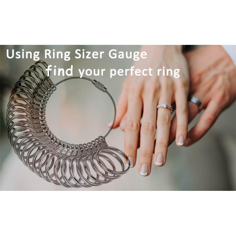 Meowoo Metal Ring Sizer Measuring Tool with Magnifier, Metal Ring