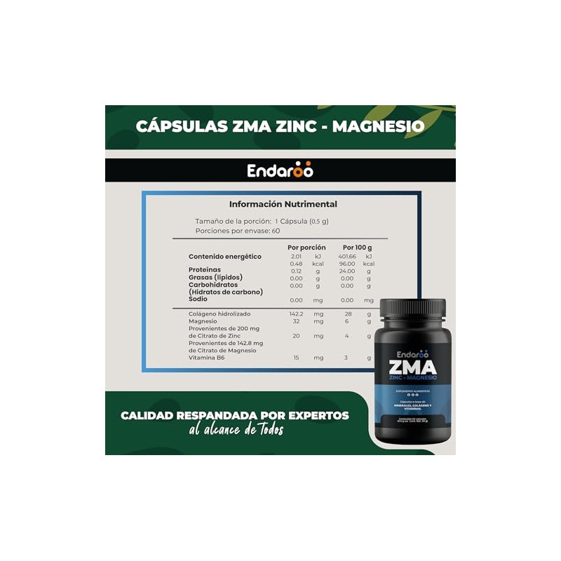 Zma Zinc Magnesio Vitamina Apoyo Recuperación Muscular Descanso Rendimiento Deportivo