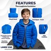 Lands' End Kids Packable Hooded Down Puffer Jacket Coat, Nautical