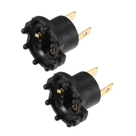 Motoforti Headlight Headlamp Bulb Socket Adapter, for Mazda 3 2004-2009, Plastic, No.B28V-51-0A3, Black, 2pcs