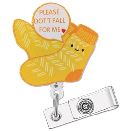 Gjinxi Please Don’t Fall for Me Badge Reel Holder Retractable with ID Clip for Nurse Nursing Name Tag Card, Funny Cute Badge Reel with Alligator Clip, Nurse Badge Accessories for Doctor Office Work