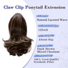 NAYOO Claw Clip Ponytail Extension Brown 12" Short Wavy Ponytail
