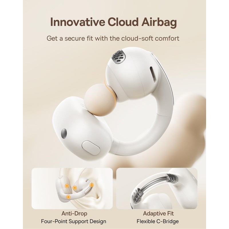Baseus Bowie MC1 Open Ear Clip-On Earbuds, Adaptive Comfort with