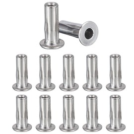 Awclub M8 Multi-Grip Rivet Nuts, 12pcs Pre-Bulbed Shank Flat Head Threaded Insert Nut 304 Stainless Steel Plus Nuts Construction Fasteners for Industrial