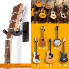 Guitar Wall Mount Hanger,Guitar Hangers,Guitar Wall Hook Black hooks Metal Guitar Holder