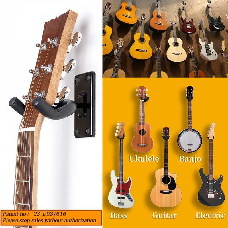 Guitar Wall Mount Hanger,Guitar Hangers,Guitar Wall Hook Black hooks Metal