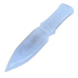 175g, 7.5"x1.4"x0.7", Natural Untreated Selenite Knife Dagger (Satin Spar) Crystal, Home Decor, Metaphysical, Collectible, from Morocco, B36314
