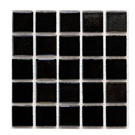 URBN Contemporary Dark Grey and Black Mix Iridescent Glass Mosaic Tile for Indoor and Outdoor - Sample Tile (4-1/3 inches x 4-1/3 inches, 0.13 SQ FT)