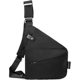 Men's Shoulder Bag Women Anti-Theft Crossbody Sling Bags Multi Pocket Waterproof Travel Bag-A-Left Black