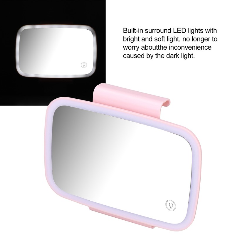 Car Sun Visor Makeup Mirror Surround LED Lights Touch Screen