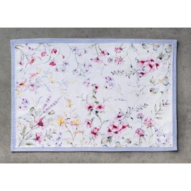 Maison d' Hermine Placemat Set of 4 100% Cotton Decorative Easter Placemats Washable Cloth Placemats for Home, Wedding, Restaurant, Buffet Party & Camping, Summer Floral - Spring/Summer (33cm x 48cm)