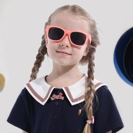 EYEBUDDY Kids Sunglasses Age 6-12 Boys Girls Polarized UV Protection Photochromic Sun Glasses (D83053/Age 6-12/1-Pack, A02-Kids Sunglasses-Orange)