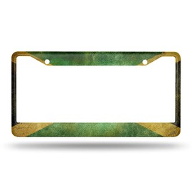 Beabes Jamaica License Plate Frame Auto Tag Frames Old Vintage Jamaican Flag License Plates Holder 2 Holes Grunge Decorative Car Truck Motorcycle License Plates Tag for Men Women