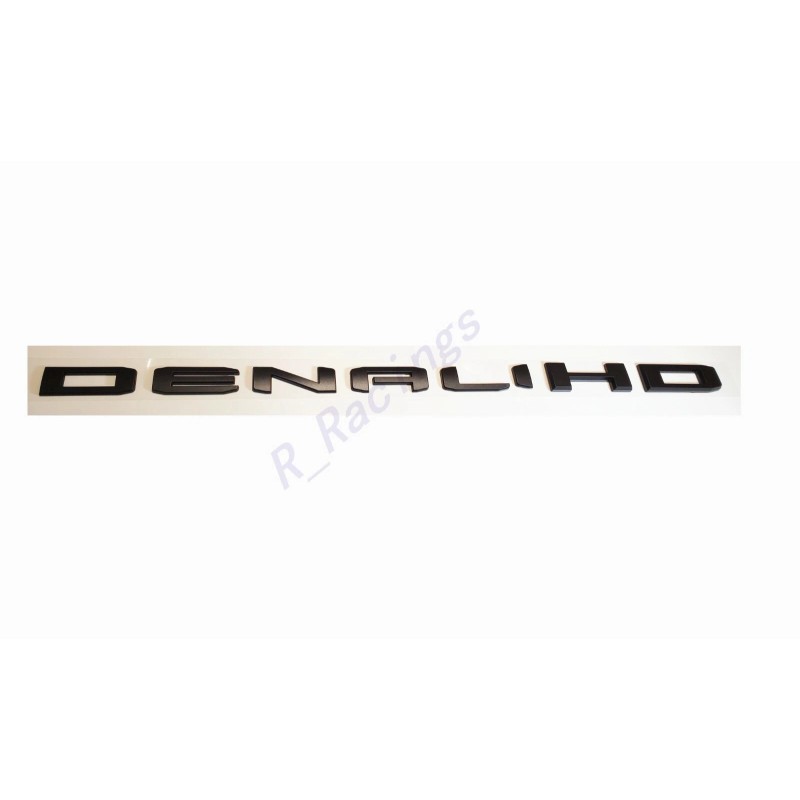 GMC 2pcs New Matte Black DENALI HD Emblems Letters Fit