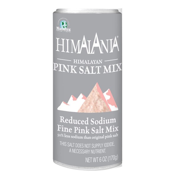 NATIERRA Himalania Reduced Sodium Himalayan Fine Pink Salt Mix Shaker | 6 Ounce