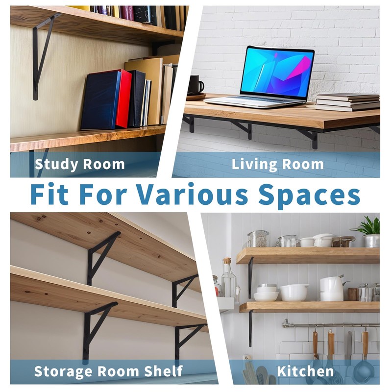 20 inch Heavy Duty Shelf Brackets with Screws, 8 Pack