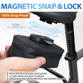 Danuosie Bike Seat Bag, Magnetic & Waterproof Bicycle Saddle Bag Under Seat, Quick-Release Bike Seat Pack Pouch for Mountain Road Bikes and Commuter, 0.72L