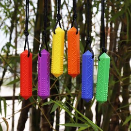 Tuxepoc Chew Necklace - Sensory Chew Toys for Autism, ADHD,Chewy Toy for Biting Needs (Diamond)