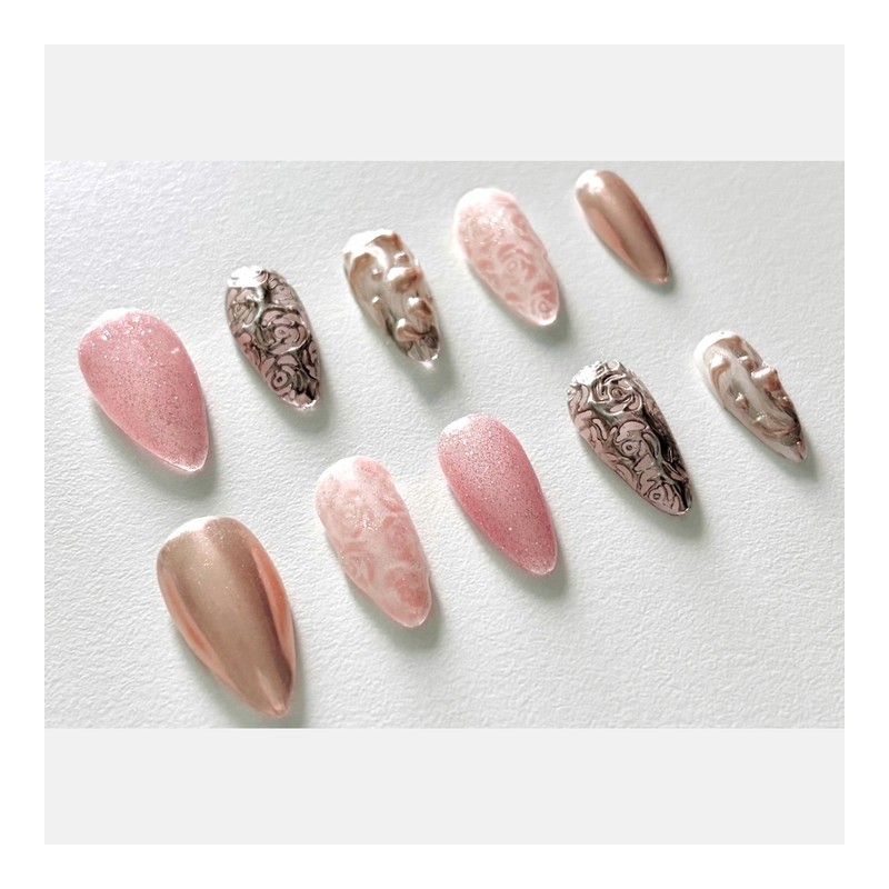 [Bloom] Handmade nail tips - Coffin / [개화 Bloom] 수제네일팁