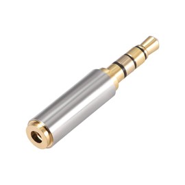 uxcell 3.5mm Stereo 4 Pole Male to 2.5mm Female Connector Video Adapter Coupler Converter Zinc Alloy