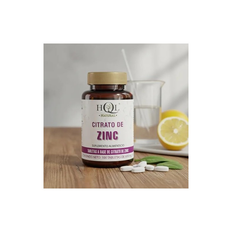 Citrato de Zinc 100 tabs HQL Suplemento alimenticio