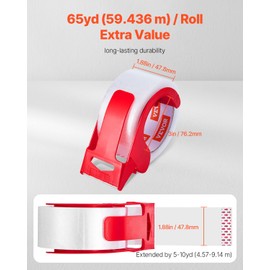 VEVOR Clear Packing Tape, 3 inches Core, 12 Rolls 1.88 Inches x 65 Yards Packing Tape with Dispenser, 2.7 Mil Heavy Duty Packaging Tape Designed for Moving, Storage and Packing, Shipping and Mailing