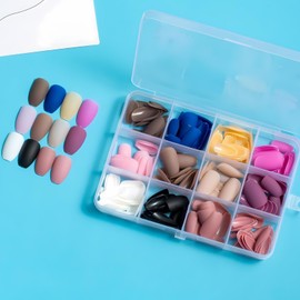COLORBIRD Nail Tips Short 12 Colors 288 Pieces Black Pink Blue Ocean Pool Nail Tips Simple Stylish (Ballerina S Mat)
