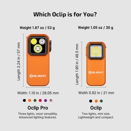 OLIGHT Oclip Pro EDC Flashlight Clip-on Light, Rechargeable 500 Lumens with Three Lighting Solutions Type-C Charging, Magnetic Flash Lights for Signaling, Cycling, Outdoor or Indoor Use(Orange)