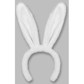 DaliDali - Diadema de orejas de conejo, diadema de orejas de conejo, para Pascua, Halloween, cosplay, fiestas, diadema de Pascua con orejas doblables, diadema de conejo (rosa y blanco)