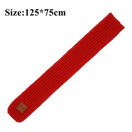 ALLY-MAGIC Kids Scarves Autumn Winter Knit Scarf Warm Solid Color Neckerchiefs Collar Neck Warmer Y6-BZWJ (Red)
