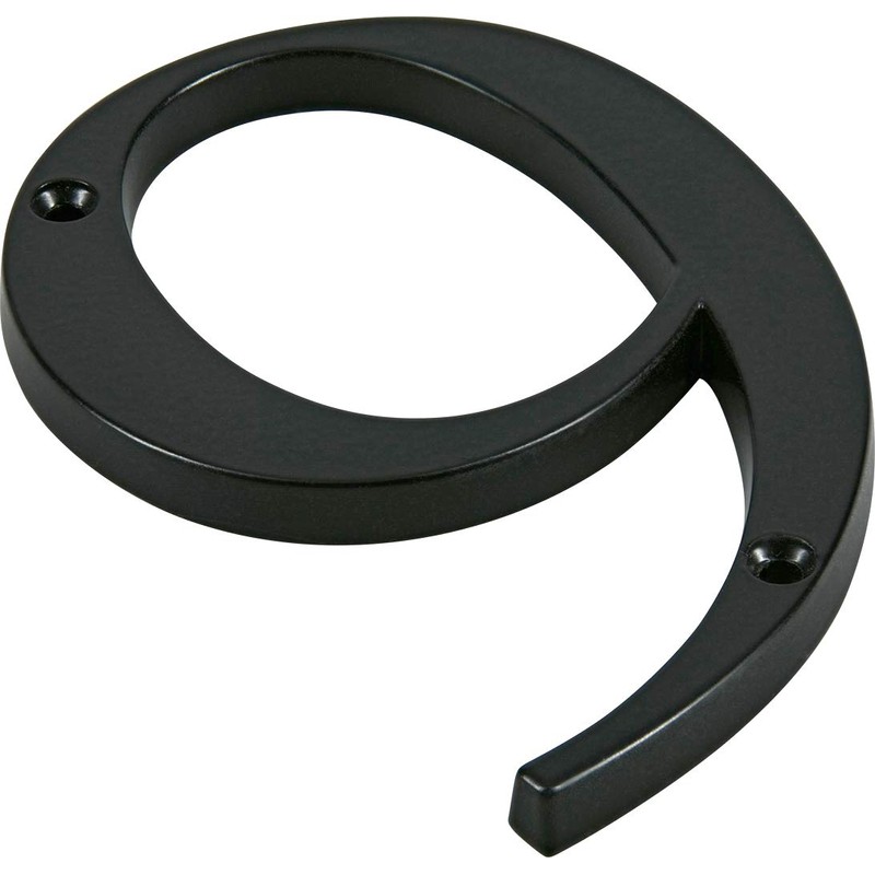 Distinctions 843149 Black Flush-Mount 4-Inch House Number 9