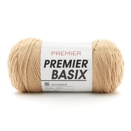 Premier Yarns Basix, Solid Worsted Yarn, Made of Acrylic, Ideal Yarn for Crocheting and Knitting, 359 Yards, Buff